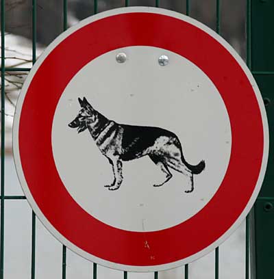 Verkehrszeichen Baden Verboten für Hunde