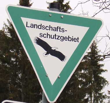 Verkehrsschild Naturschutzgebiet - Landschaftsschutzgebiet ca. 1995 angebracht
