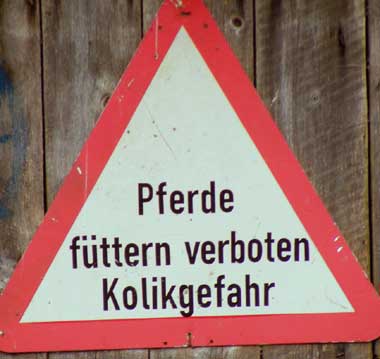 Alternatives Schild "Pferde füttern verboten" - Brunnen 2008