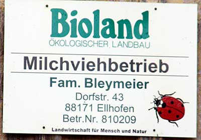 Bioland Milchviehbetrieb in Ellhofen (Weiler Simmerberg)