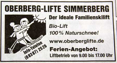 Bio Lift im Allgäu - alles Naturschnee - Oberberglifte in Simmerberg