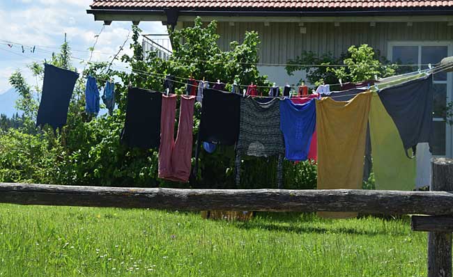 Lufttrocknung der Wäsche ist enregieeffizient und häufig zu beobachten