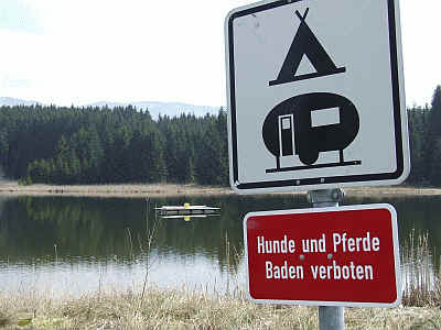 Hunde und Pferde Baden verboten - am Kaltenbrunner See