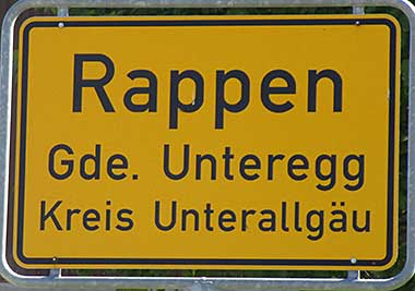 Rappen ist Ortsteil von Unteregg (UA)