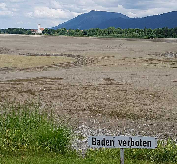 Baden verboten gilt auch für den grünen Forggensee!