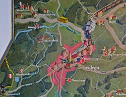 << Übers Jahr >>, hieß es damals, sollte die Alpenstraße bis Oberstaufen reichen. Doch der Kriegsbeginn im September 1939 stoppte jäh die Fertigstellung, die sich dadurch fast 13 Jahre verzögerte. Nach dem Krieg trennten Schlagbäume den Kreis Lindau (bis 1955 französisch besetzt) von der amerikanischen Besatzungszone. Die Grenze verlief etwa auf der Linie Burkatshofen - Kremlerbad - Gschwend. Die Alpenstraße führte ab Simmerberg ins Niemandsland. Erst 1951 wurde weitergebaut.