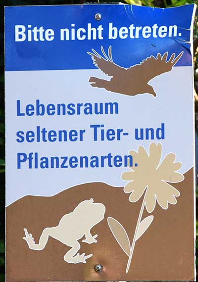Lebensraum seltener Tiere - Betreten verboten - Waldsee Lindenberg 2019