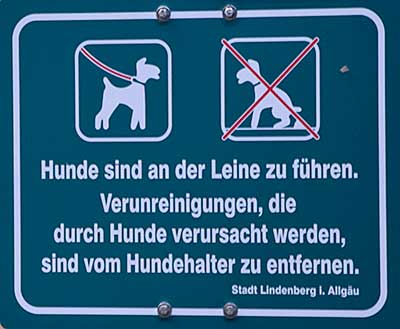 Linednberg Waldsee - Hunde an die Leine und Nundehaufen in die Tüte - 2019