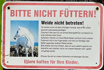 In Freidorf ist wegen Kloikgefahr das Füttern von Pferden verboten