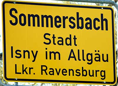 Sommersbach ist Ortsteil von Isny (Nachbarort)